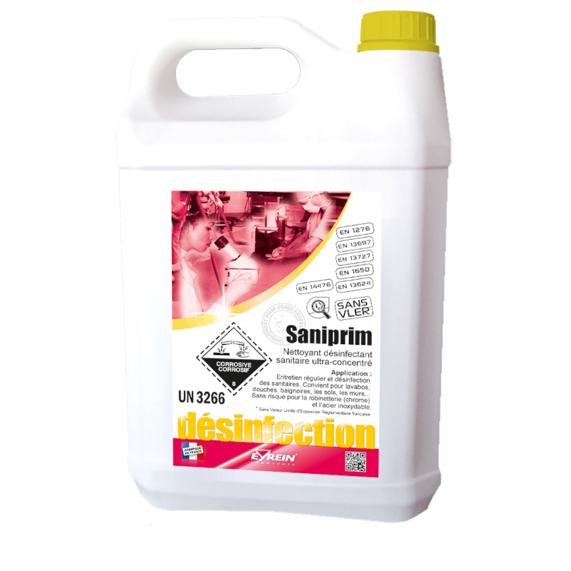 SANIPRIM - NETTOYANT DESINFECTANT 14476 SANITAIRE ULTRA CONCENTR - Bidon 5 L